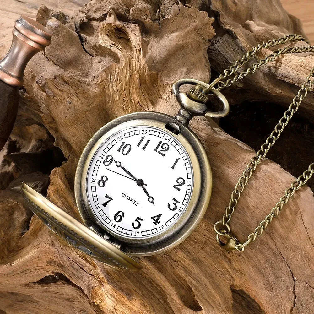 Vintage Steampunk Quartz Pocket Watch
