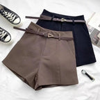 Chic A-Line Belted Women's Shorts