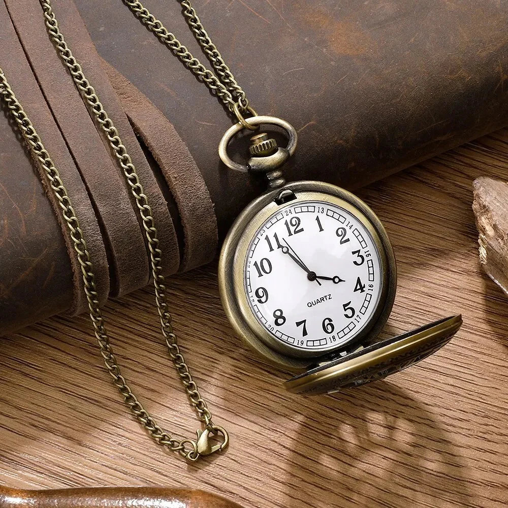 Vintage Steampunk Quartz Pocket Watch