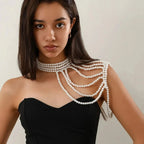Glam Pearl Body Chain Necklace